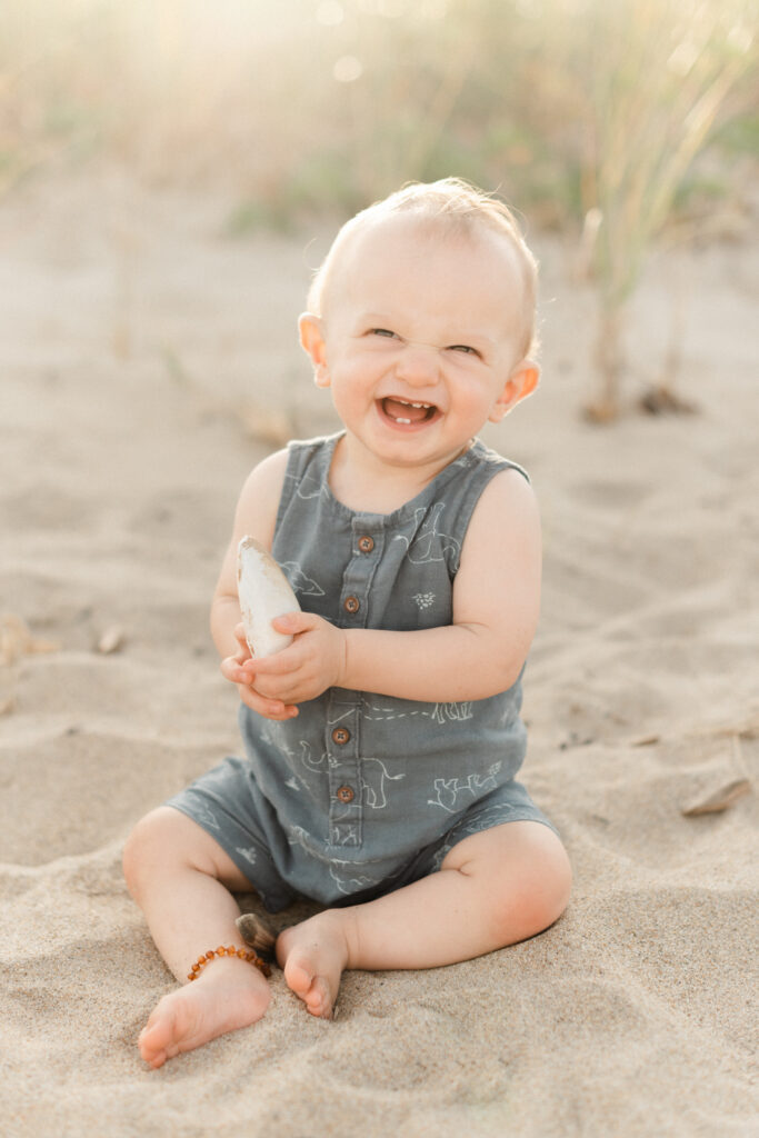 Beach photos with one year old
