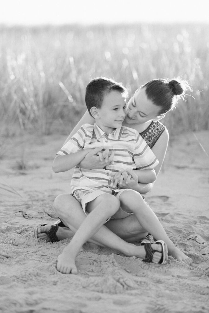 mother and son during Maine family session